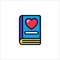 A book with a red heart on it vector