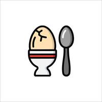 An egg and spoon icon on a white background vector