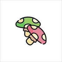 A mushroom icon with two different colors vector