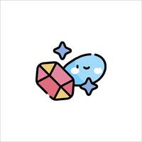 A cute cartoon character with a cube and star vector