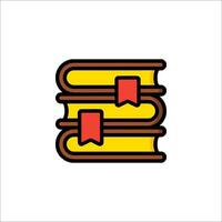 A stack of books icon with a red ribbon vector