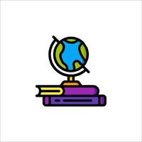 A globe on top of books and a book vector