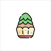 A cupcake with a tree on top vector
