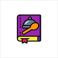 A book with a spoon and fork icon vector
