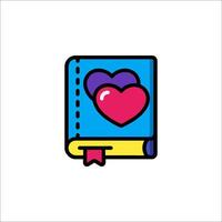 A book with two hearts on it vector