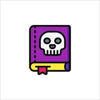 A skull and book icon on a white background vector