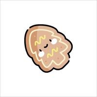 A cartoon cookie with a face on it vector