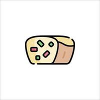 A slice of bread with a slice of cheese on it vector