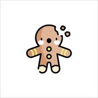 A gingerbread man with a broken nose vector