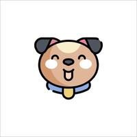 A cartoon dog with a tie on its head vector