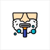A man with a beard and a razor in his mouth vector