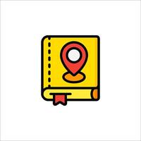 A map pin icon on a book vector
