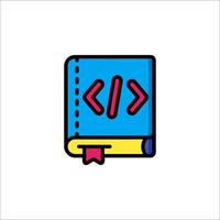 A book with a code symbol on it vector