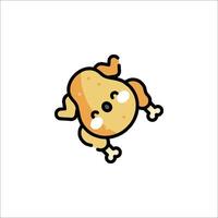 A cartoon chicken with a face on it vector