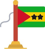 Sao Tome Flag Flat Icon vector