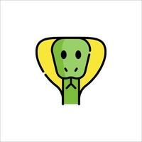 A green snake with a tie on its head vector