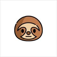 A cartoon slotty sloth face on a white background vector