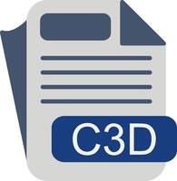 C3D File Format Flat Icon vector