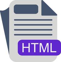 HTML File Format Flat Icon vector