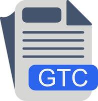 GTC File Format Flat Icon vector