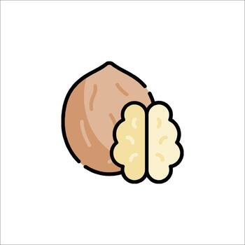 A nut and a nut shell icon vector