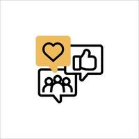 A heart and a speech bubble icon vector