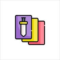 A colorful card game icon with a knife vector