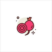 A pink and red fruit icon on a white background vector