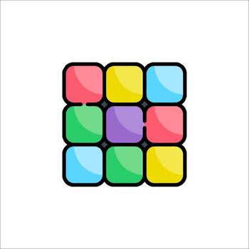 un vistoso rompecabezas con cuadrícula en eso vector