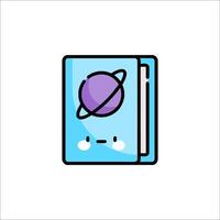 A book with a planet on it vector