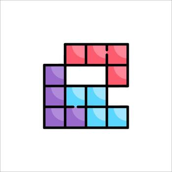 A colorful puzzle with a square shape vector