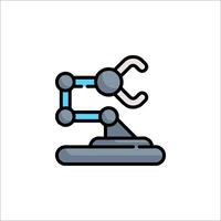 A robot holding a wrench icon on a white background vector