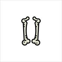 Two bones are shown in a cartoon style vector