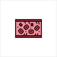 A red and black rectangle with a square shape vector