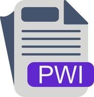 PWI File Format Flat Icon vector