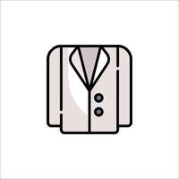 A white jacket with a button on the front vector