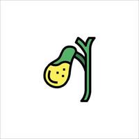 A green and yellow squash with a smiley face vector