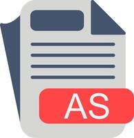 AS File Format Flat Icon vector