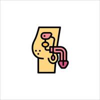 A cartoon penis with a pink and yellow handle vector