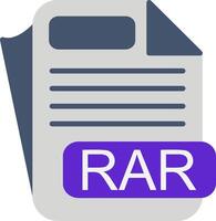 RAR File Format Flat Icon vector