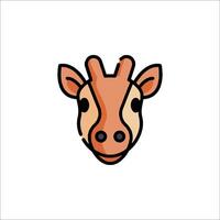 A giraffe head with a big nose and a big mouth vector