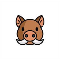 A cartoon pig with a mustache and moustache vector