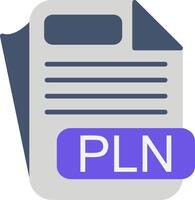 PLN File Format Flat Icon vector
