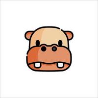 A cartoon hippo head with a big smile vector