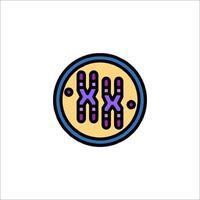 A dna molecule in a circle with a purple and blue outline vector