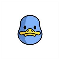 A blue duck with a yellow beak vector