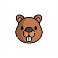 A cartoon bear head with a big nose vector