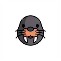 A cartoon seal with a big nose and orange teeth vector