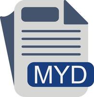 MYD File Format Flat Icon vector