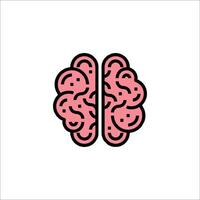 A pink brain icon on a white background vector